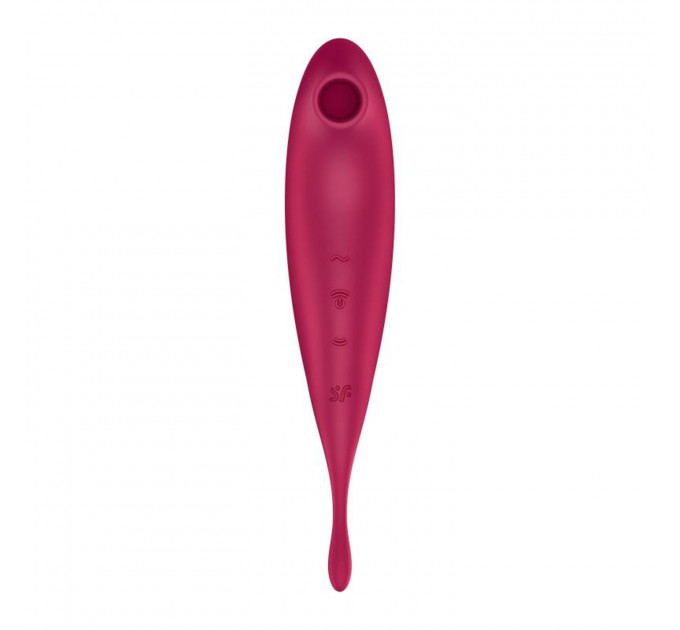 Вибратор с волновой стимуляцией Satisfyer Twirling Pro+ с приложением, красный