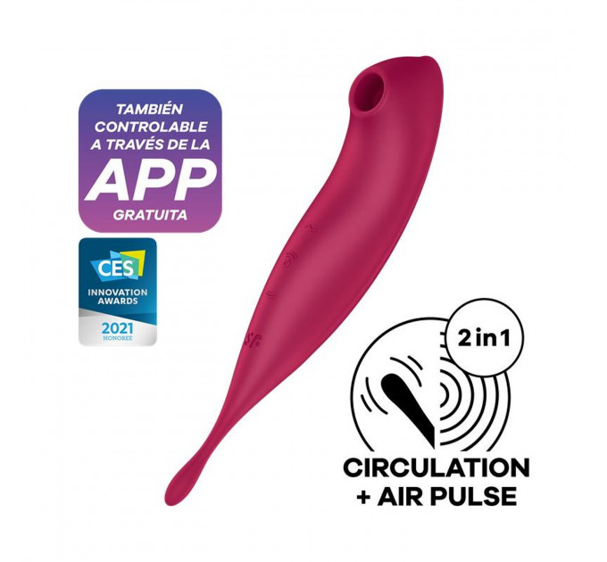 Вибратор с волновой стимуляцией Satisfyer Twirling Pro+ с приложением, красный