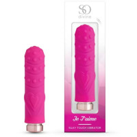 Вибропуля So Divine Je T'aime со съемной текстурированной насадкой, розовая