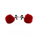 Зажимы на соски DS Fetish Nipple clamps metal poliester red