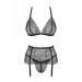 Комплект Obsessive Chiccanta 3 pcs set black L / XL