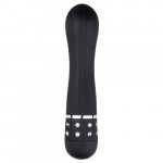 Вибратор Love Diamond Vibrator черный, украшенный стразами, 11.4 см.