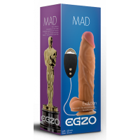 Вібратор на присосці EGZO MAD Ciberskin Enamored Lover з пружною мошонкою та пультом керування