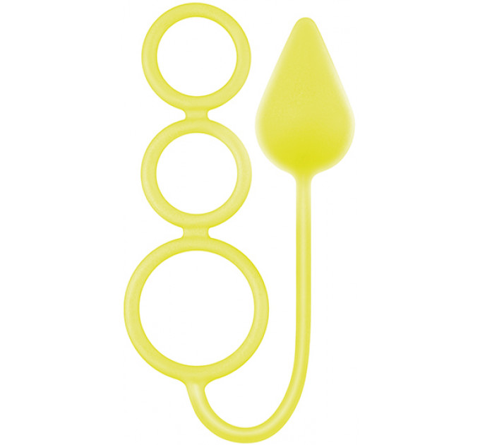 Анальная пробка RENEGADE 3 RING CIRCUS MEDIUM, YELLOW