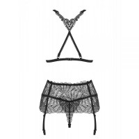 Комплект Obsessive Chiccanta 3 pcs set black L / XL