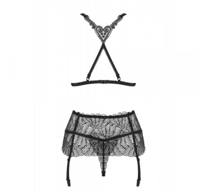Комплект Obsessive Chiccanta 3 pcs set black L / XL