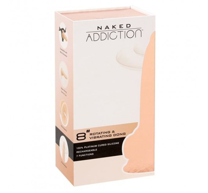 Реалистичный вибратор с ротацией, на присоске, с дистанционным пультом NAKED ADDICTION 8