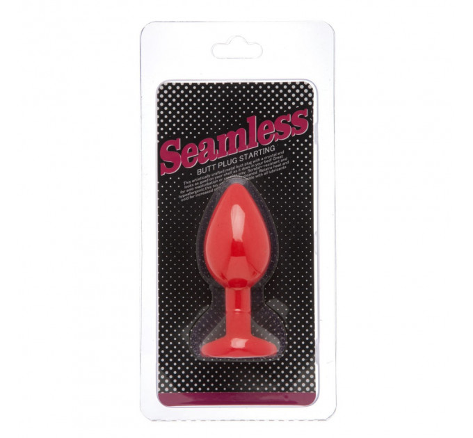 Анальная пробка Red Silicone Heart White M