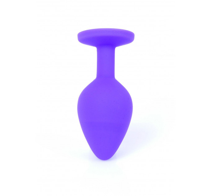 Анальная пробка с камнем Plug-Jewellery Purple Silicon PLUG Medium- Red Diamond размер М