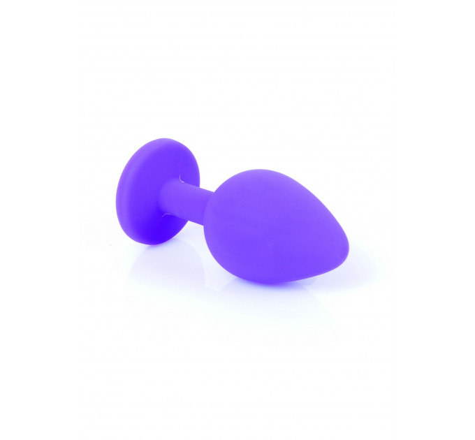 Анальная пробка с камнем Plug-Jewellery Purple Silicon PLUG Medium- Red Diamond размер М