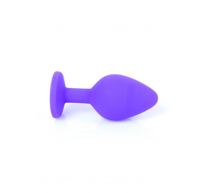 Анальная пробка с камнем Plug-Jewellery Purple Silicon PLUG Medium- Red Diamond размер М