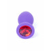 Анальная пробка с камнем Plug-Jewellery Purple Silicon PLUG Medium- Red Diamond размер М