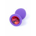 Анальная пробка с камнем Plug-Jewellery Purple Silicon PLUG Medium- Red Diamond размер М