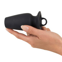 Анальна пробка з тонеллем You2Toys, силіконова, чорна, 10 х 5 см