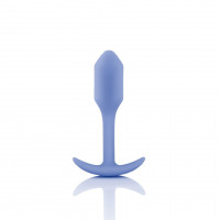 Анальная пробка со смещенным центром тяжести, S, B-vibe Snug Plug 1 фиолетовая, 8.6 х 2.2 см