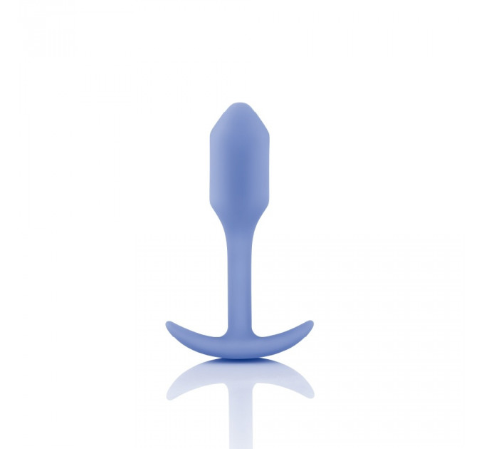 Анальная пробка со смещенным центром тяжести, S, B-vibe Snug Plug 1 фиолетовая, 8.6 х 2.2 см