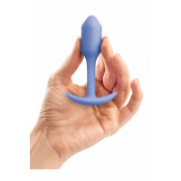 Анальна пробка із зміщеним центром ваги, S, B-vibe Snug Plug 1 фіолетова, 8.6 х 2.2 см