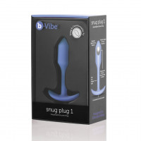 Анальна пробка із зміщеним центром ваги, S, B-vibe Snug Plug 1 фіолетова, 8.6 х 2.2 см