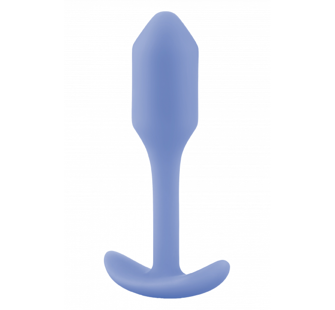 Анальная пробка со смещенным центром тяжести, S, B-vibe Snug Plug 1 фиолетовая, 8.6 х 2.2 см