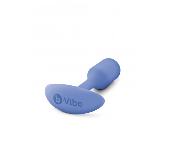 Анальная пробка со смещенным центром тяжести, S, B-vibe Snug Plug 1 фиолетовая, 8.6 х 2.2 см