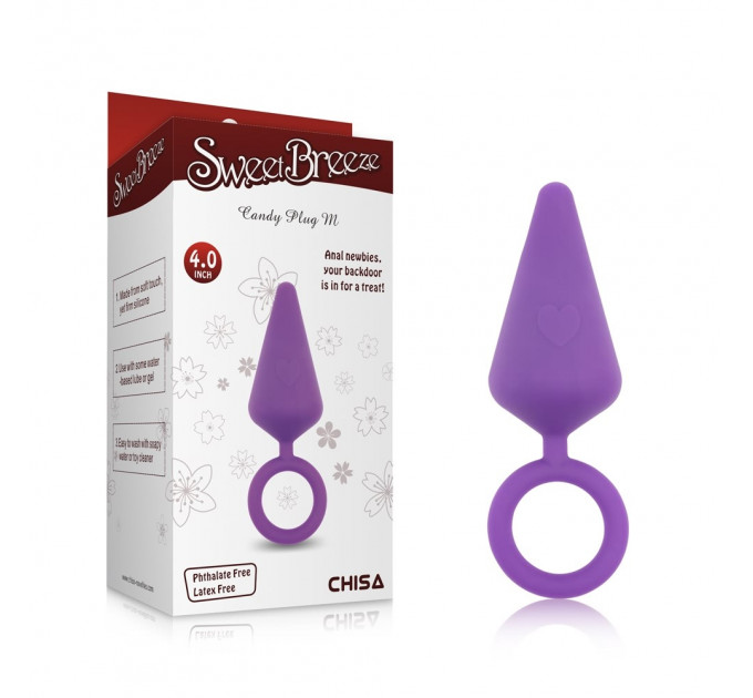Анальна пробка c кільцем Chisa Sweet Breeze, фіолетовий, M