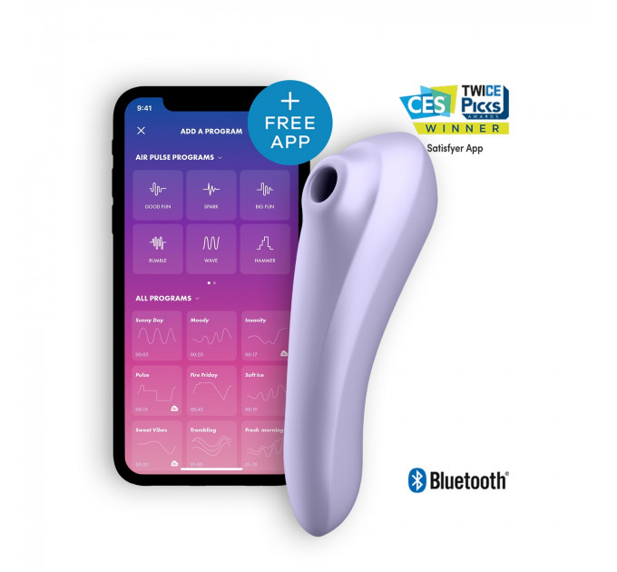 Двойной смарт вибратор с вакуумной стимуляцией SATISFYER DUAL PLEASURE MAUVE