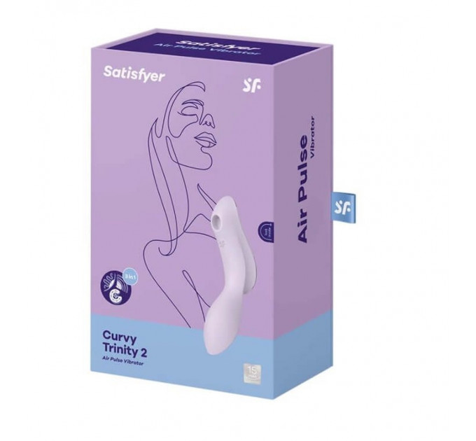 Подвійний вібратор із вакуумною стимуляцією Satisfyer Curvy Trinity 2 violet
