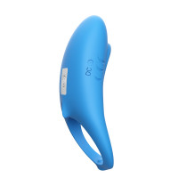Эрекционное кольцо с вибрацией Shark light blue