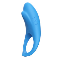 Эрекционное кольцо с вибрацией Shark light blue
