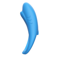 Эрекционное кольцо с вибрацией Shark light blue