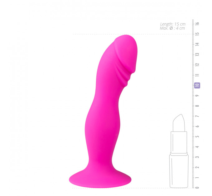 Анальный плаг на присоске Pink Silicone Suction Cup Dildo 15 x 4 см