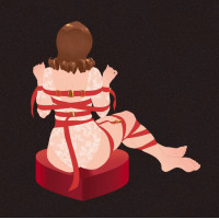 Фиксатор бондаж с бантом для нижней части тела UPKO Bowknot, красный