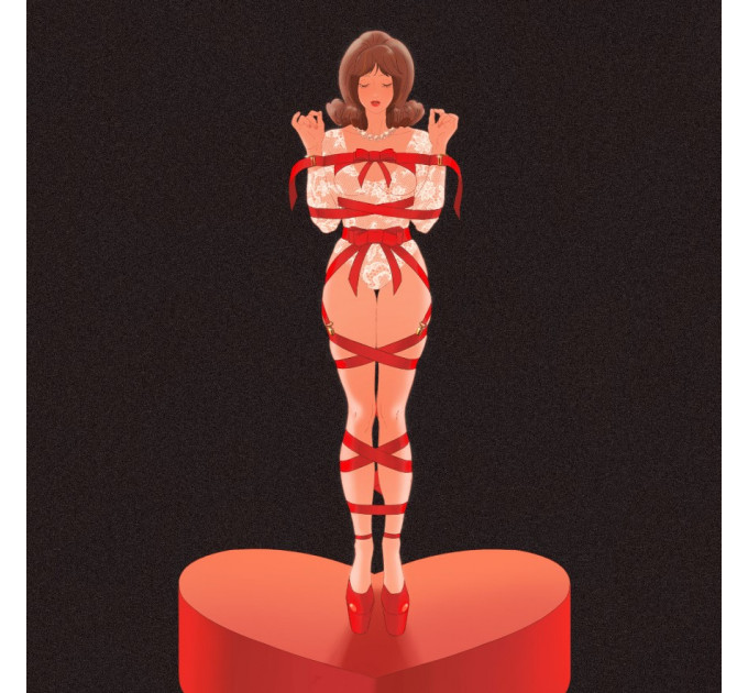 Фіксатор бондаж з бантом для нижньої частини тіла UPKO Bowknot, червоний