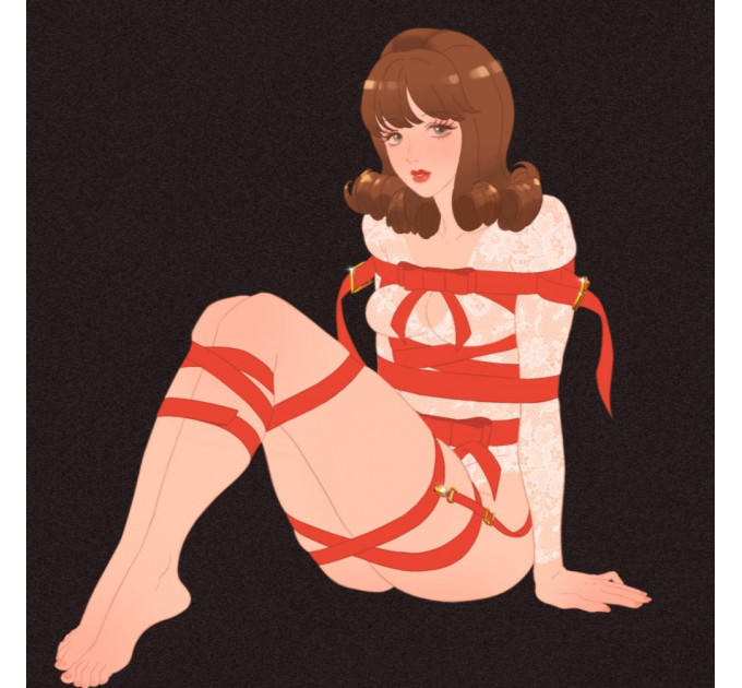 Фіксатор бондаж з бантом для нижньої частини тіла UPKO Bowknot, червоний