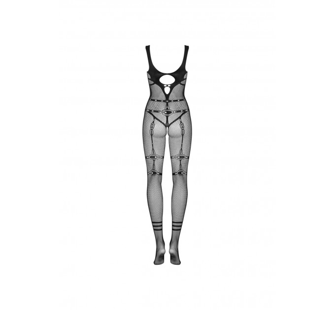 Комбинезон сетка Obsessive Bodystocking N123, чорный, One Size