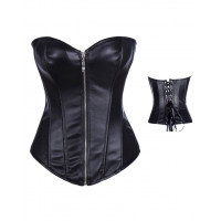 Корсет із застібкою блискавкою Star Night Sexy Leather і шнурівкою, чорний, XL (без коробки)