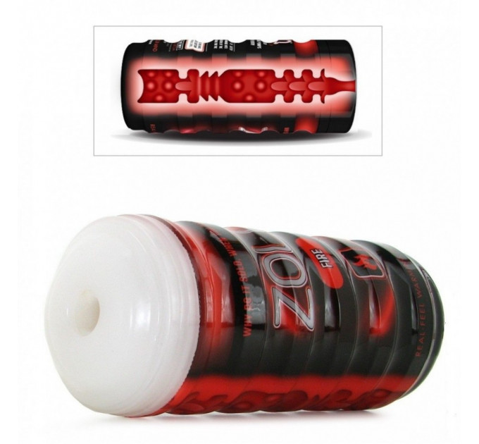 Мастурбатор у колбі Zolo Fire Cup, Red