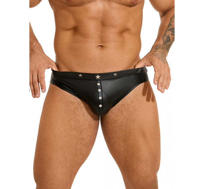 Чоловічі труси із заклепками Star Night з імітацією шкіри, чорні, XL