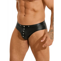 Чоловічі труси із заклепками Star Night з імітацією шкіри, чорні, XL