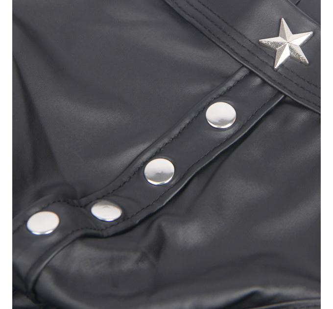 Чоловічі труси із заклепками Star Night з імітацією шкіри, чорні, XL