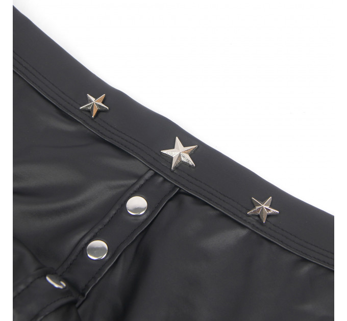 Чоловічі труси із заклепками Star Night з імітацією шкіри, чорні, XL