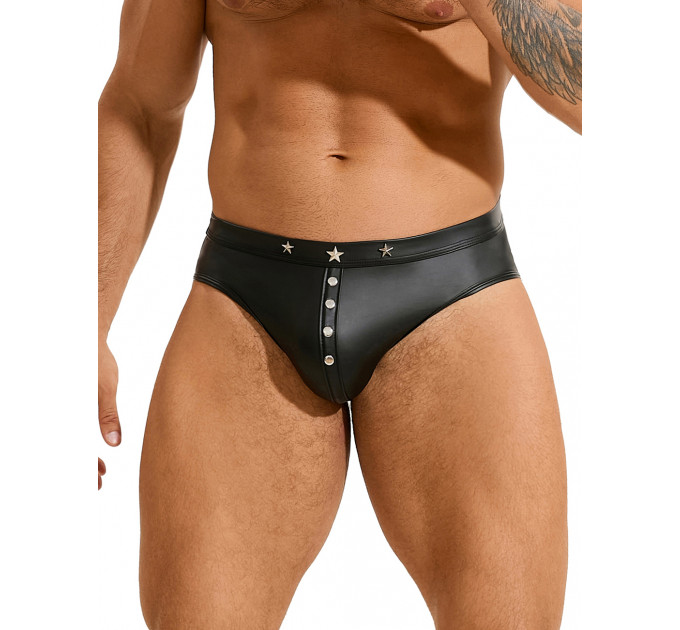 Чоловічі труси із заклепками Star Night з імітацією шкіри, чорні, XL