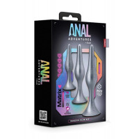Набір анальних пробок срібний,ANAL ADVENTURES MATRIX GENESIS PLUG KIT