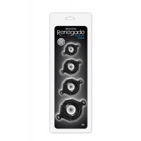 Набор эрекционных колец NS Novelties Renegade черный, 4 шт