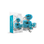 Набор Global Novelties NIXIE METAL BUTT PLUG & FURRY HANDCUFF SET, MEDIUM, BLUE METALLIC