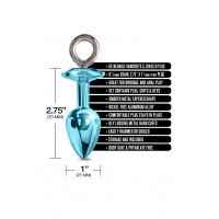 Набор Global Novelties NIXIE METAL BUTT PLUG & FURRY HANDCUFF SET, MEDIUM, BLUE METALLIC