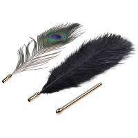 Набор из 2 перышек ,Natural Peacock Flirting Feather Tickler