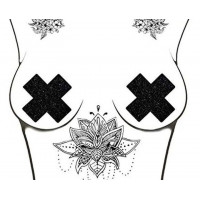 Пестисы с глиттером Star Night в виде крестиков, черный