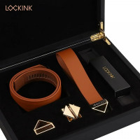 Нашийник з повідцем шкіра Коричневий Lockink