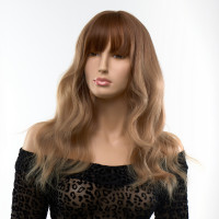 Перука довга хвиляста з чубчиком Fetish Hair омбре русявий, 50 см